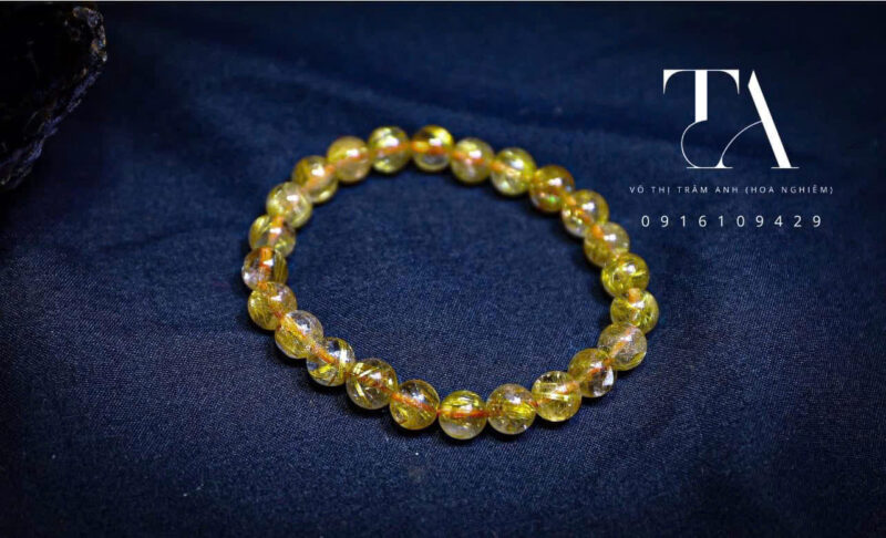 Vòng Thạch Anh Tóc Vàng 7, 8 li Cao Cấp