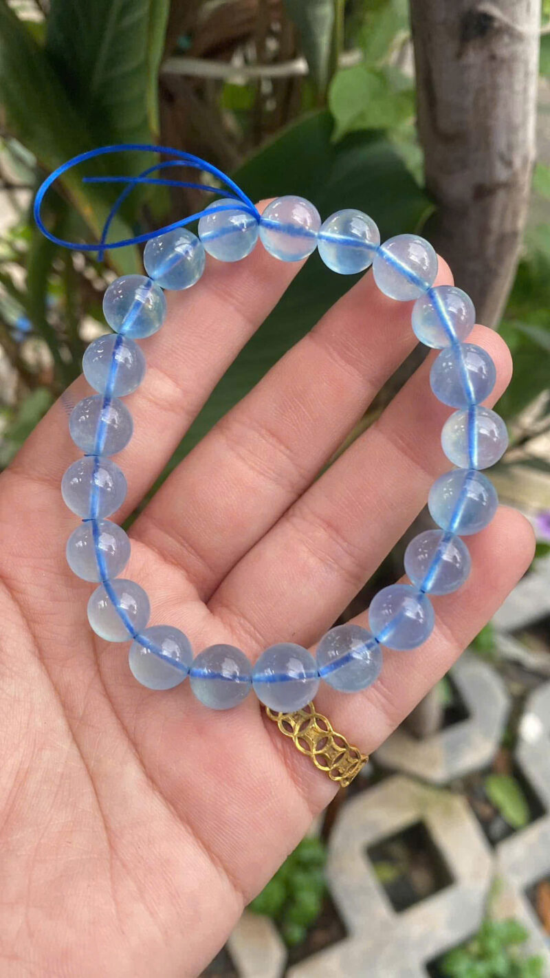 Vòng Đá Aquamarine Tự Nhiên / Biểu Tượng Của Bình An & Thanh Khiết