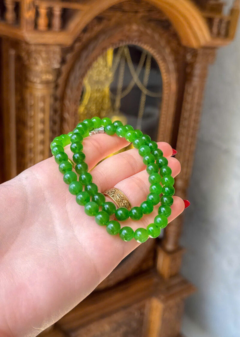 Chuỗi Ngọc Bích Size 8ly Đeo Cổ Thanh Nhã & May Mắn  Vẻ Đẹp Tự Nhiên, Sắc Xanh Hoàn Hảo