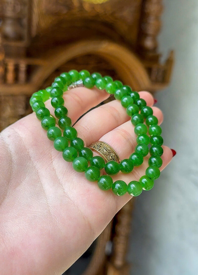 Chuỗi Ngọc Bích Size 8ly Đeo Cổ Thanh Nhã & May Mắn  Vẻ Đẹp Tự Nhiên, Sắc Xanh Hoàn Hảo