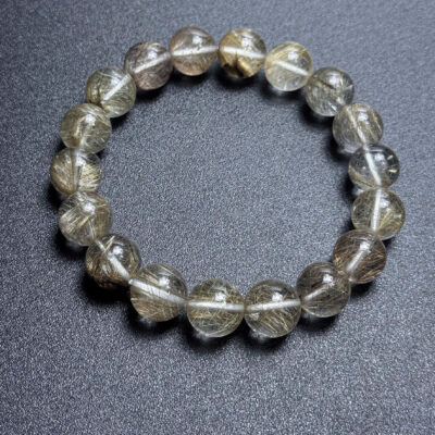 Vòng Tay Thạch Anh Tóc Bạch Kim 12,5mm Platinum Hair Quartz