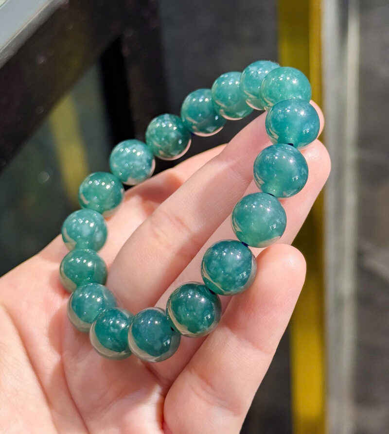 Vòng Lam Đài Chủng (藍苔種) / Blue Moss Jadeite 12 Ly
