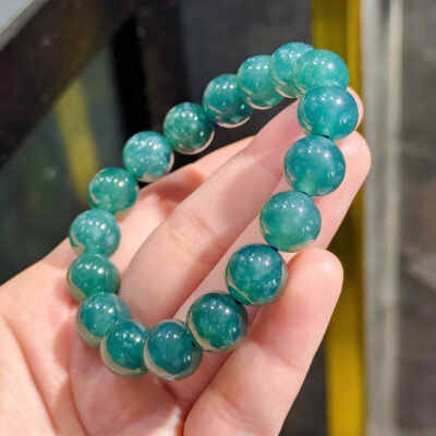Vòng Lam Đài Chủng (藍苔種) / Blue Moss Jadeite 12 Ly