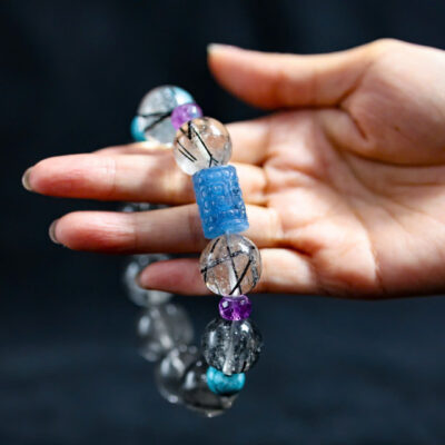 SỰ KẾT HỢP CỦA BỐN NGUỒN NĂNG LƯỢNG HIẾM / THẠCH ANH TÓC ĐEN Size : 18,1li