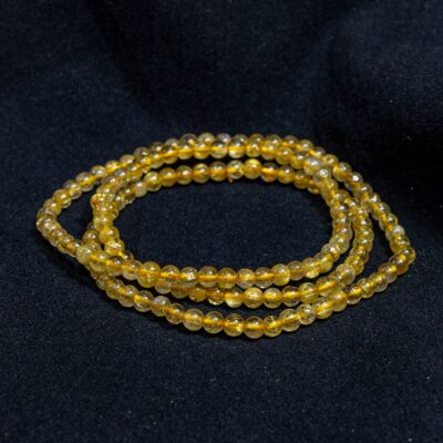 Thạch Anh Tóc Vàng quấn 3 vòng Zize hạt: 4,1 li