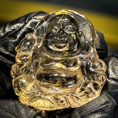 Phật Di Lặc Thạch Anh Tóc Vàng Tự Nhiên